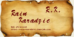 Rain Karadžić vizit kartica